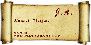 Jánosi Alajos névjegykártya